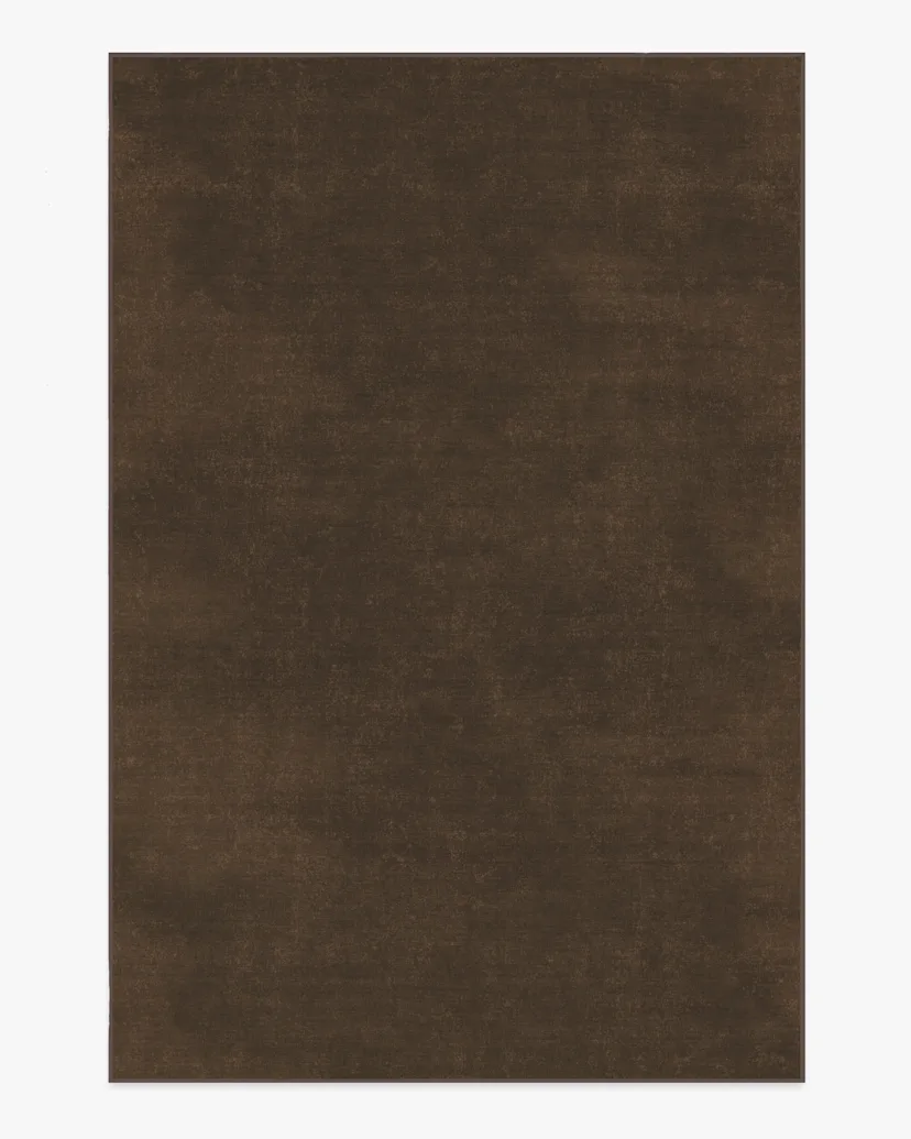 Nico Solid Dark Wood Rug | Ruggable