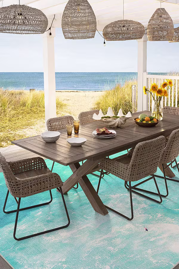 Gray Malin Surfers Ocean Blue Outdoor Rug
