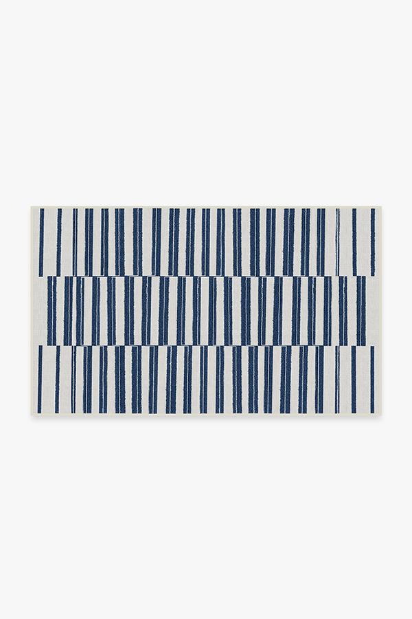 Navy/French Blue Stripe Indoor Outdoor Rug - 2x3 – Simpler Pleasures