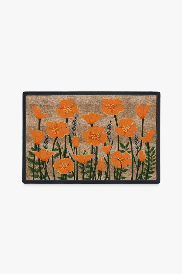Field of Poppies - Red Multi Doormat Handwoven Durable