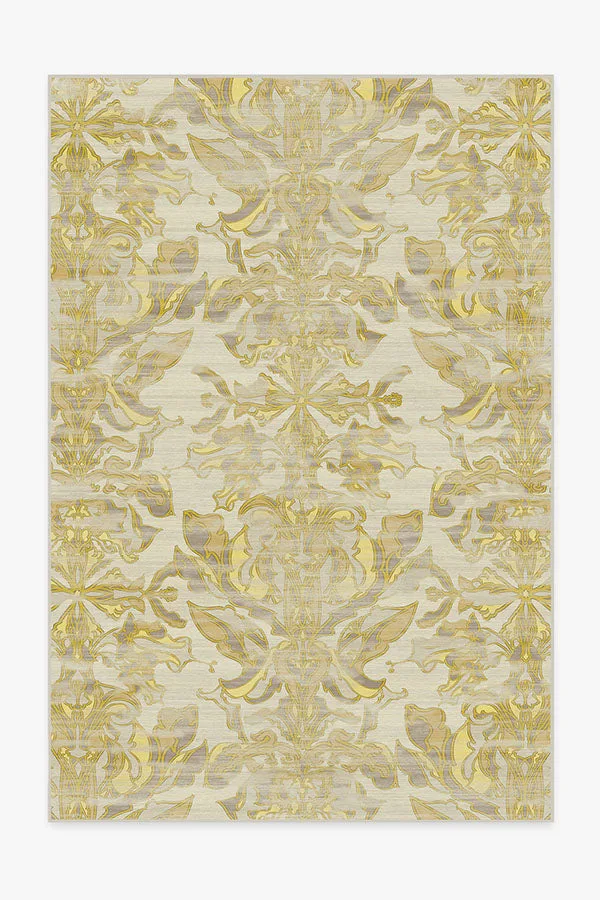 Transitional Damask Gold Rug Ruggable