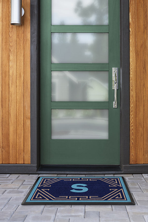 Washable Doormat Rug | Fade-Resistant | Winter Woods Monogram Doormat | Ruggable