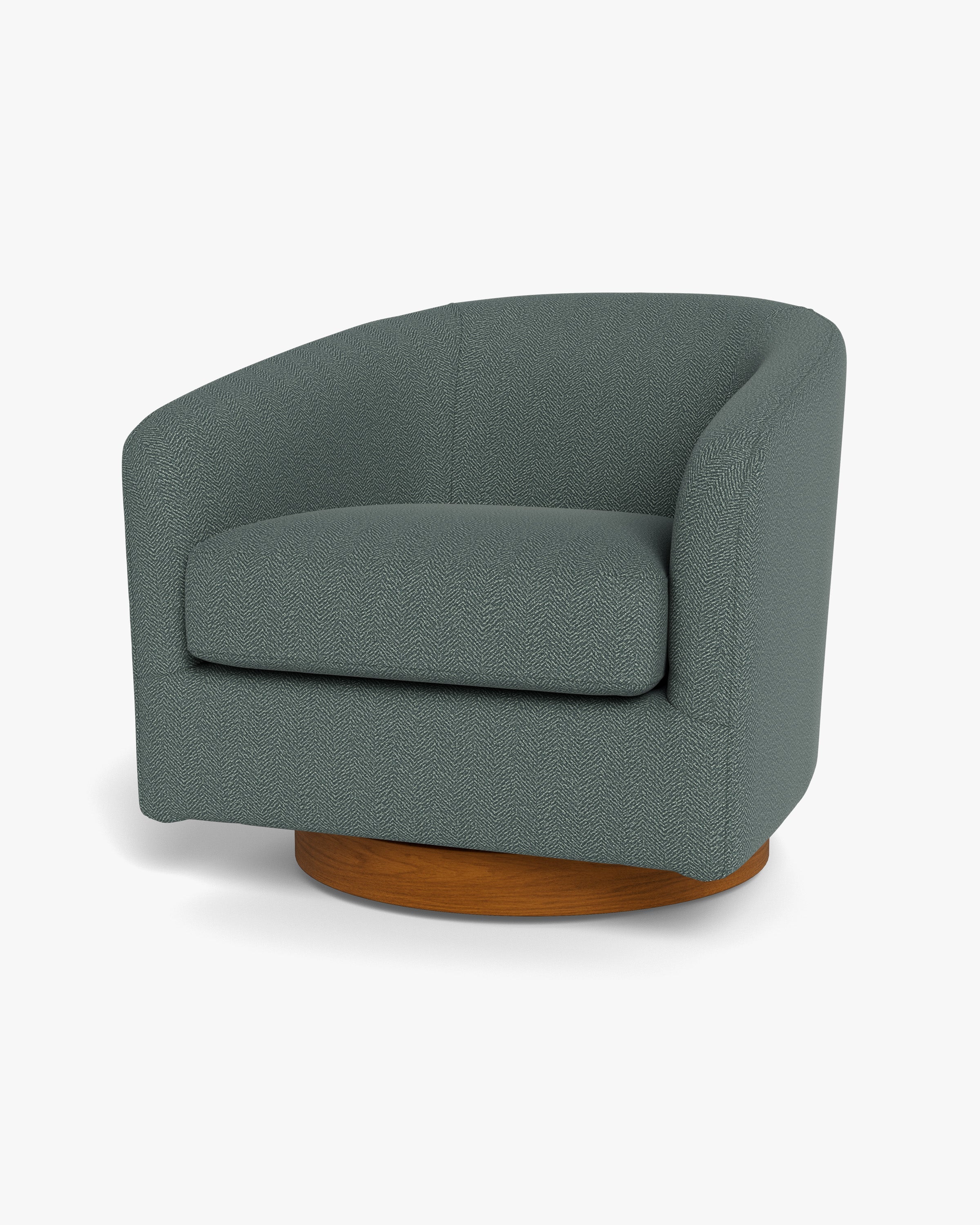 The Cirque Swivel Chair Herringbone Dark Sage