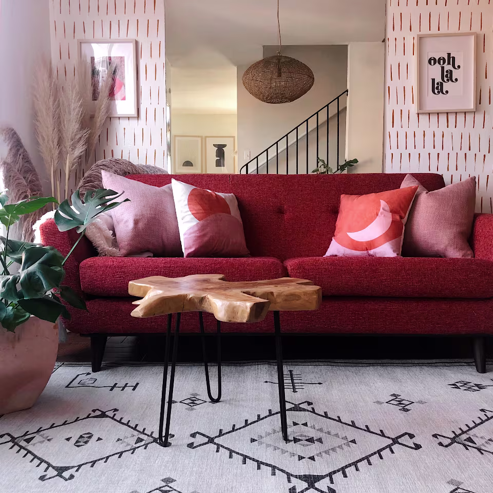 Ruggable Damali Black & White Rug in living room