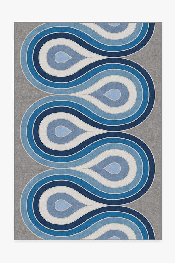 Geometric Hand-Knotted Viscose Area Rug in Blue/Pale Gray Jonathan Adler Rug Size: Rectangle 11' x 13