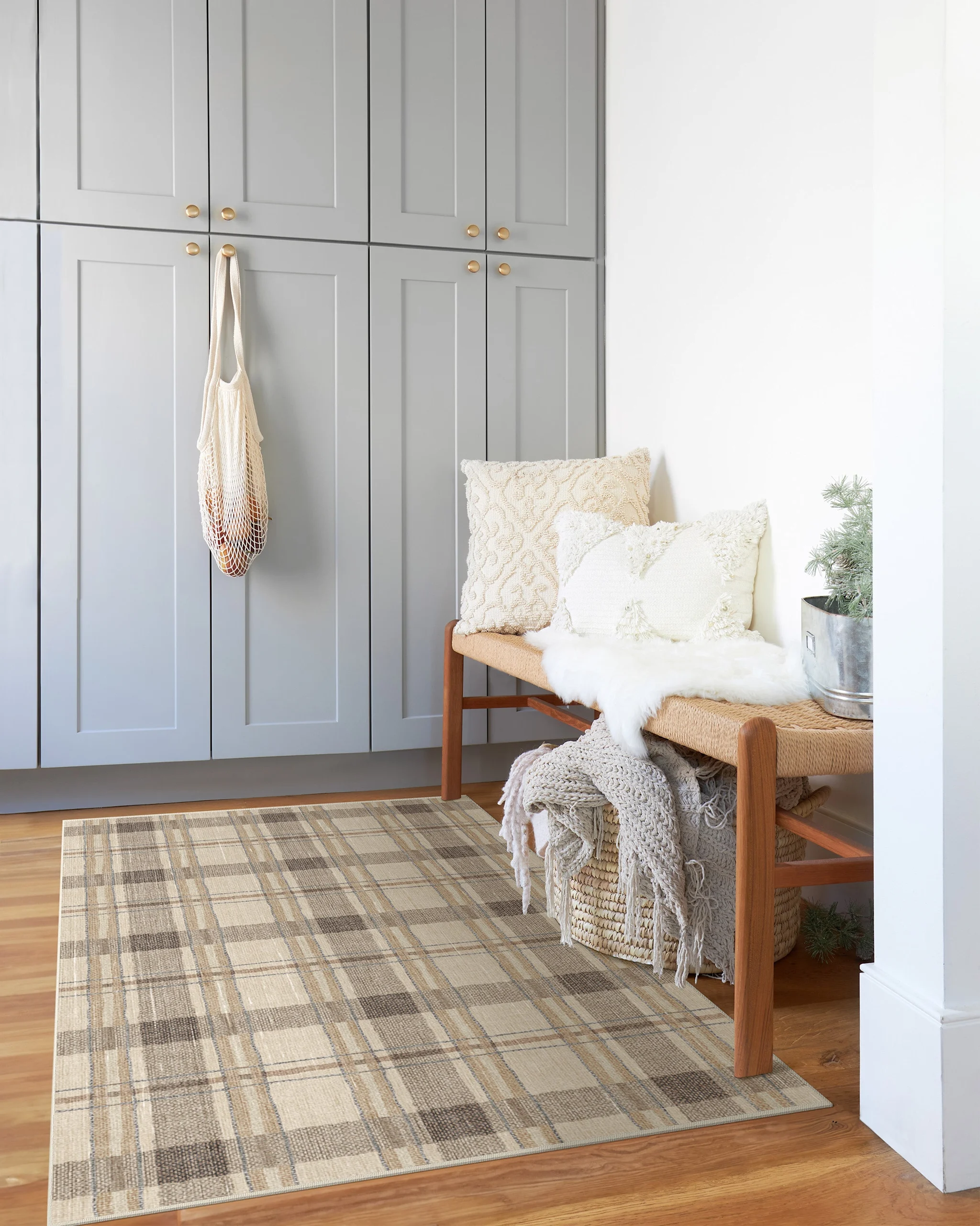 Piper Plaid Neutral Rug Ruggable