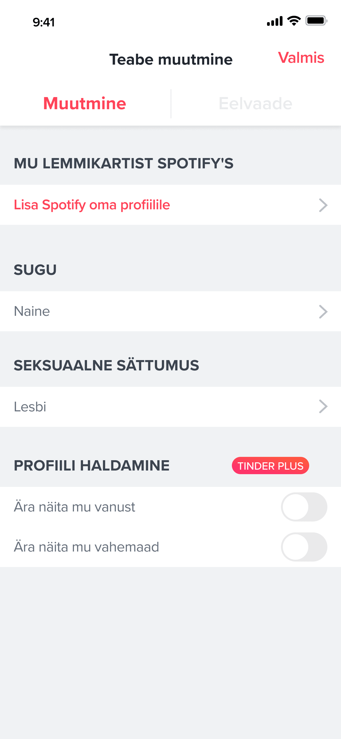 Privacy Profile Settings