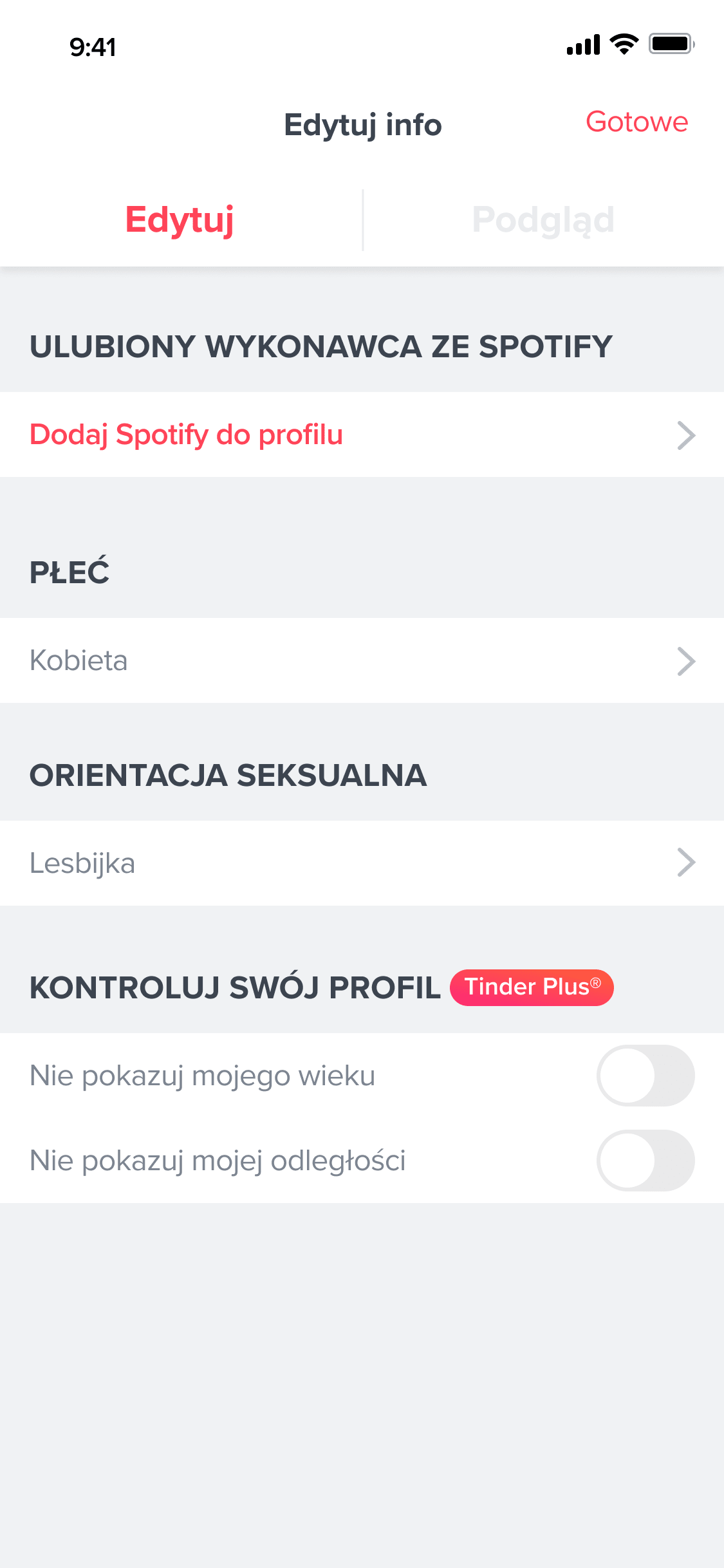 Privacy Profile Settings