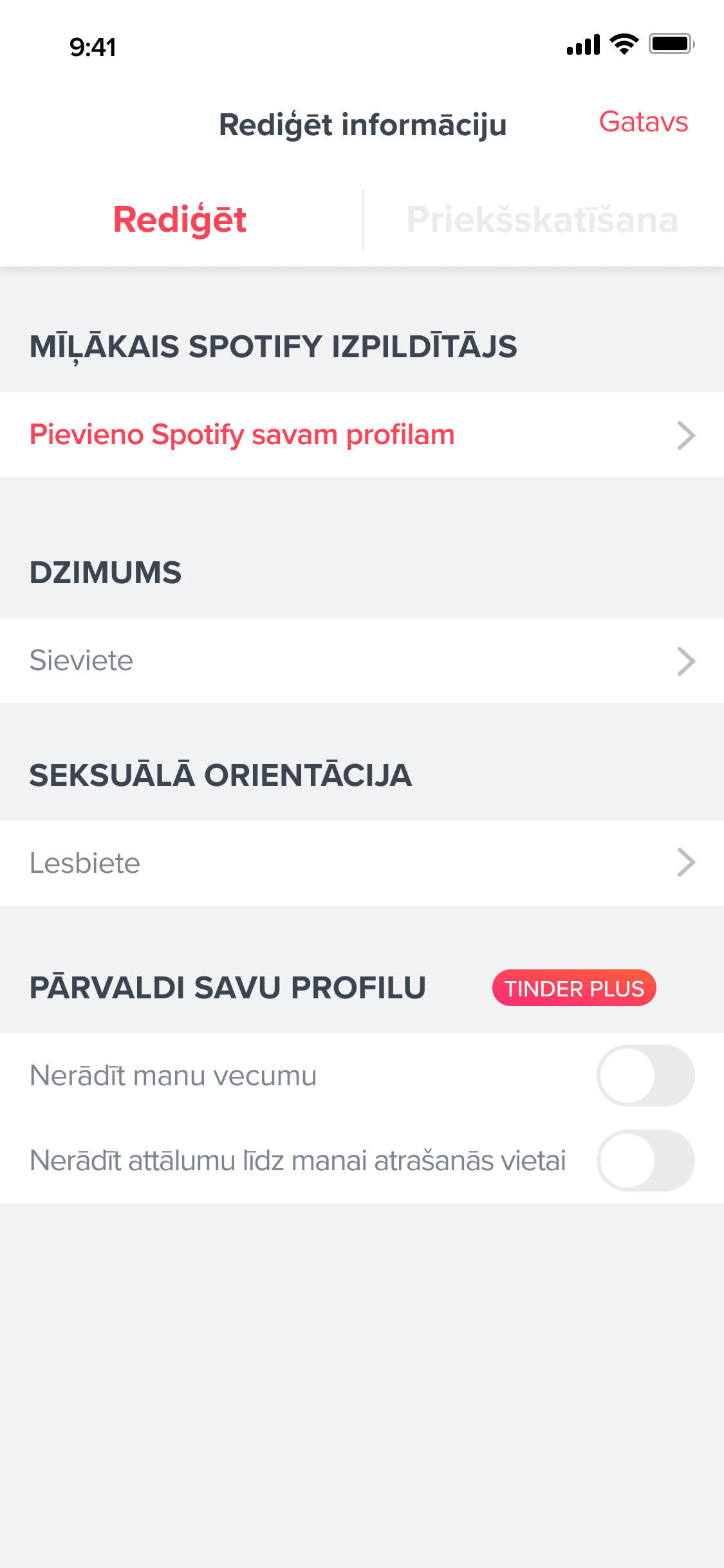 Privacy Profile Settings