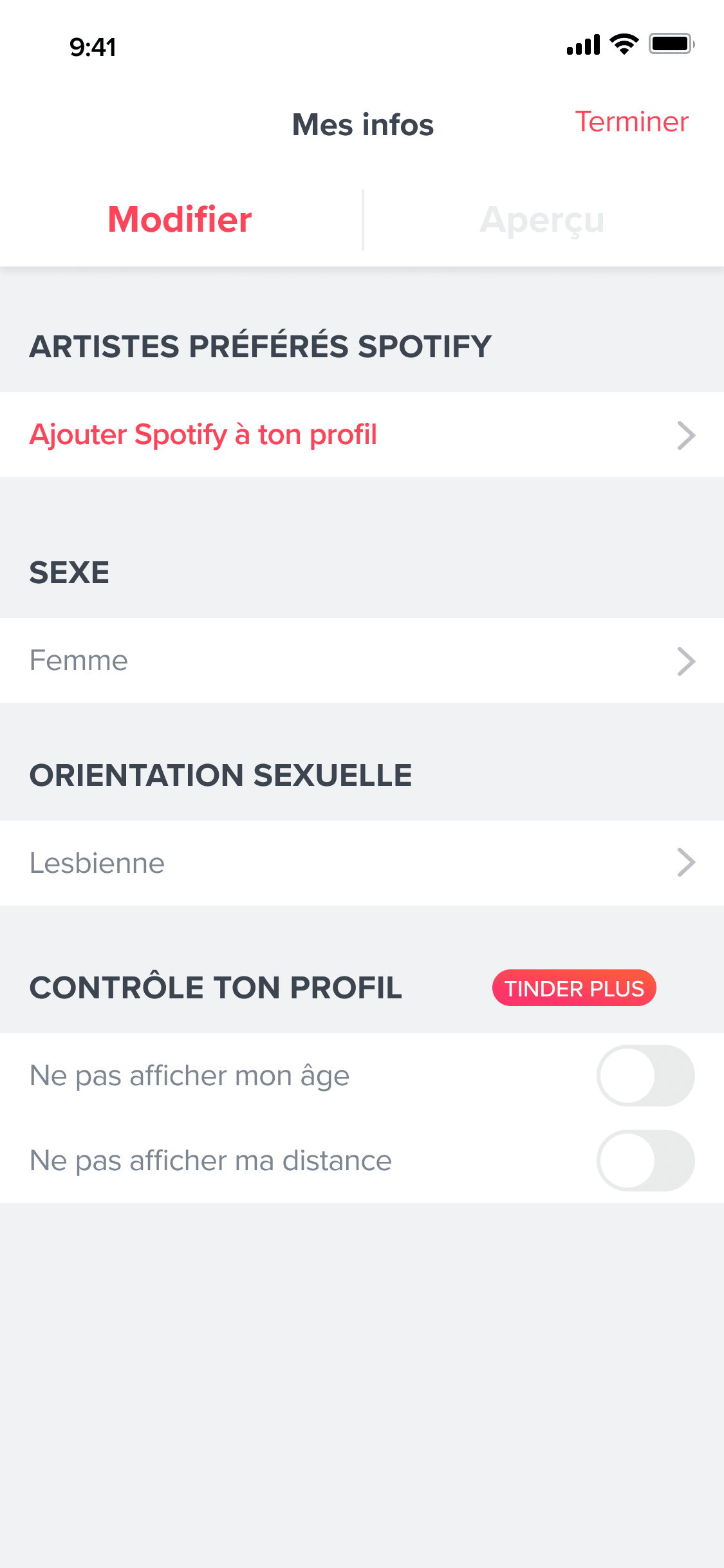 Privacy Profile Settings