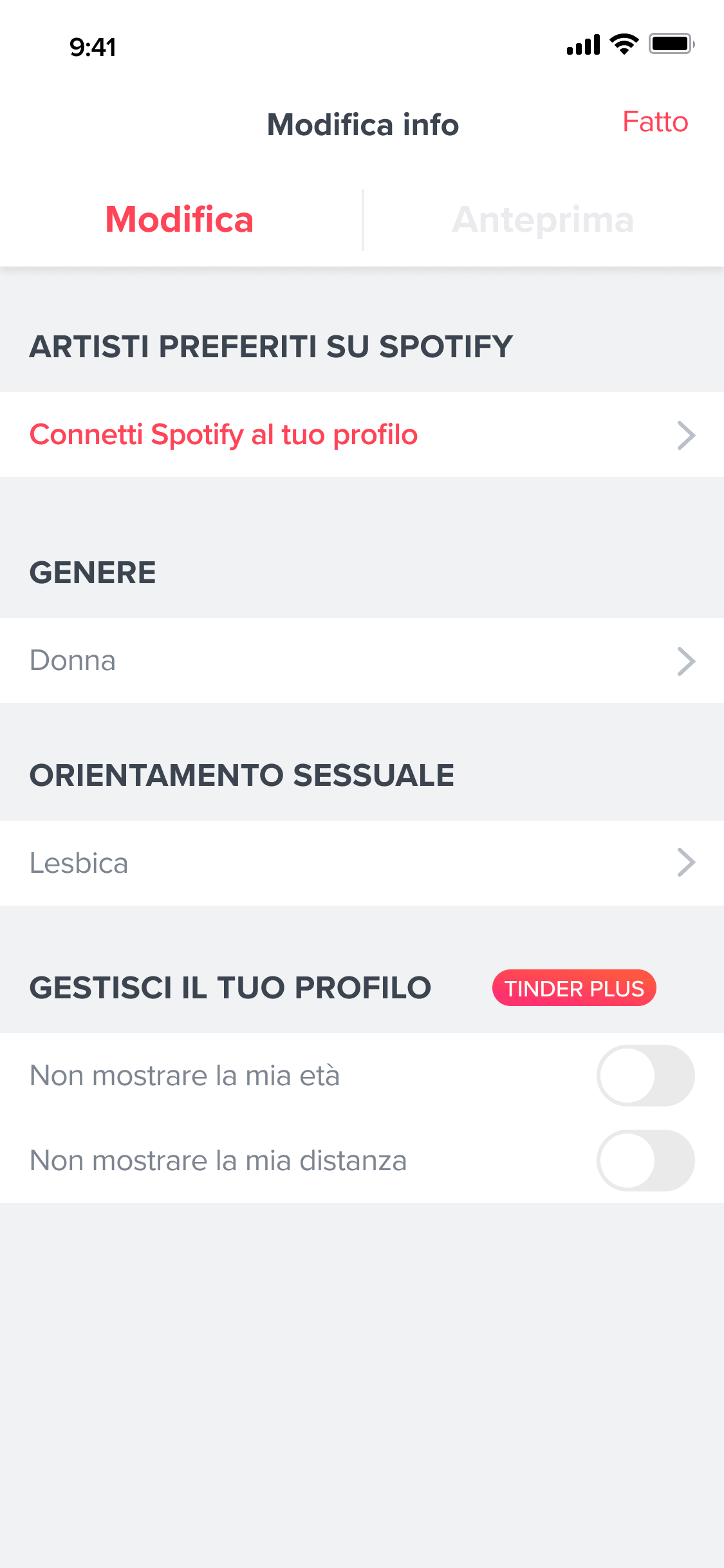 Privacy Profile Settings