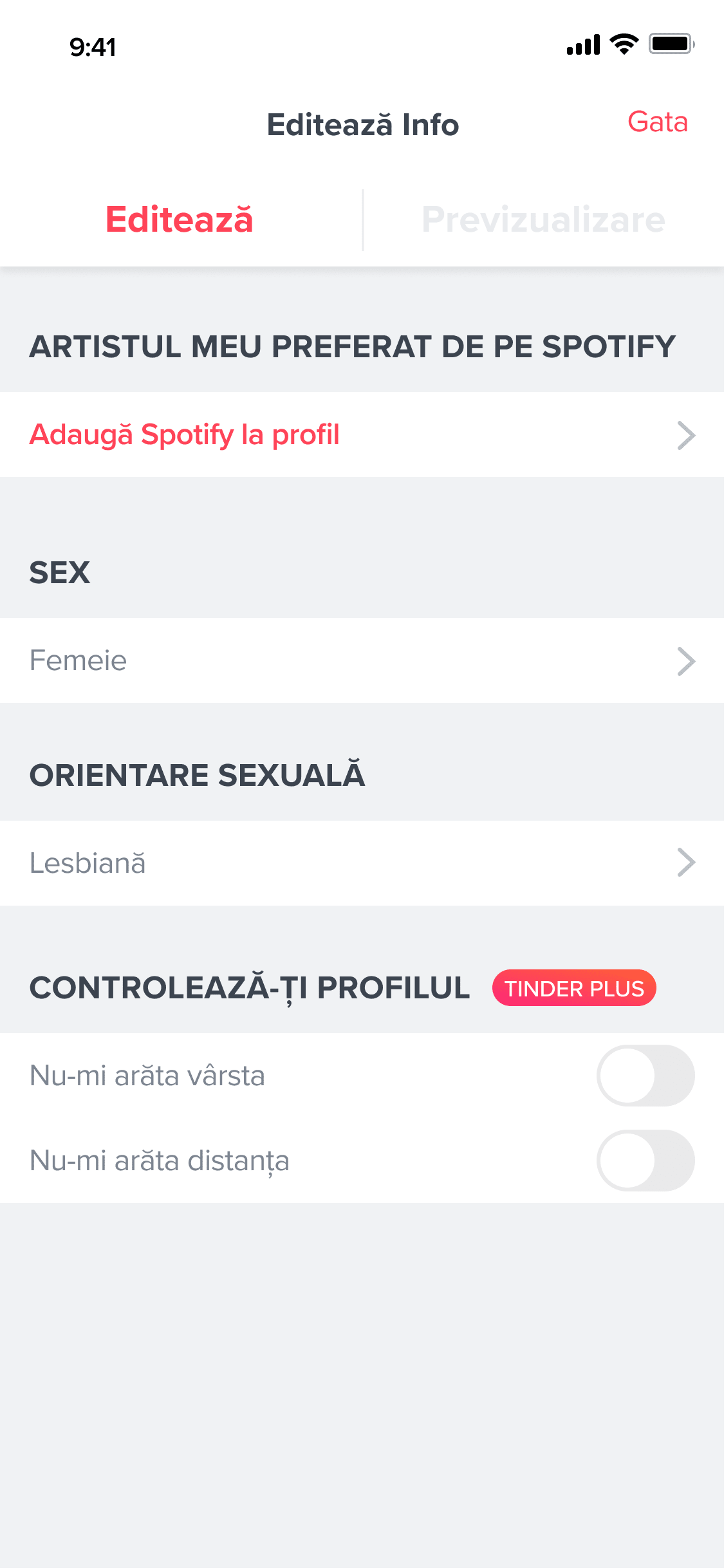 Privacy Profile Settings