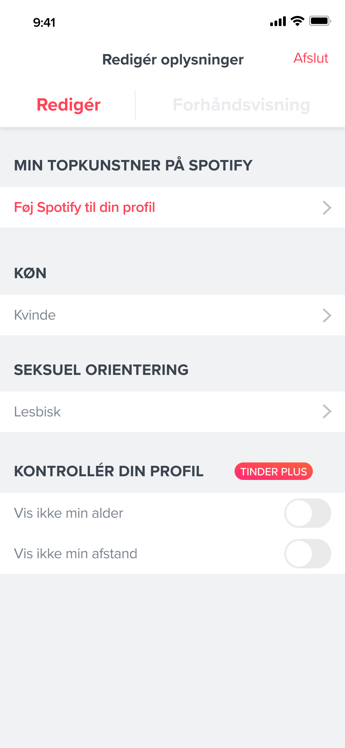 Privacy Profile Settings