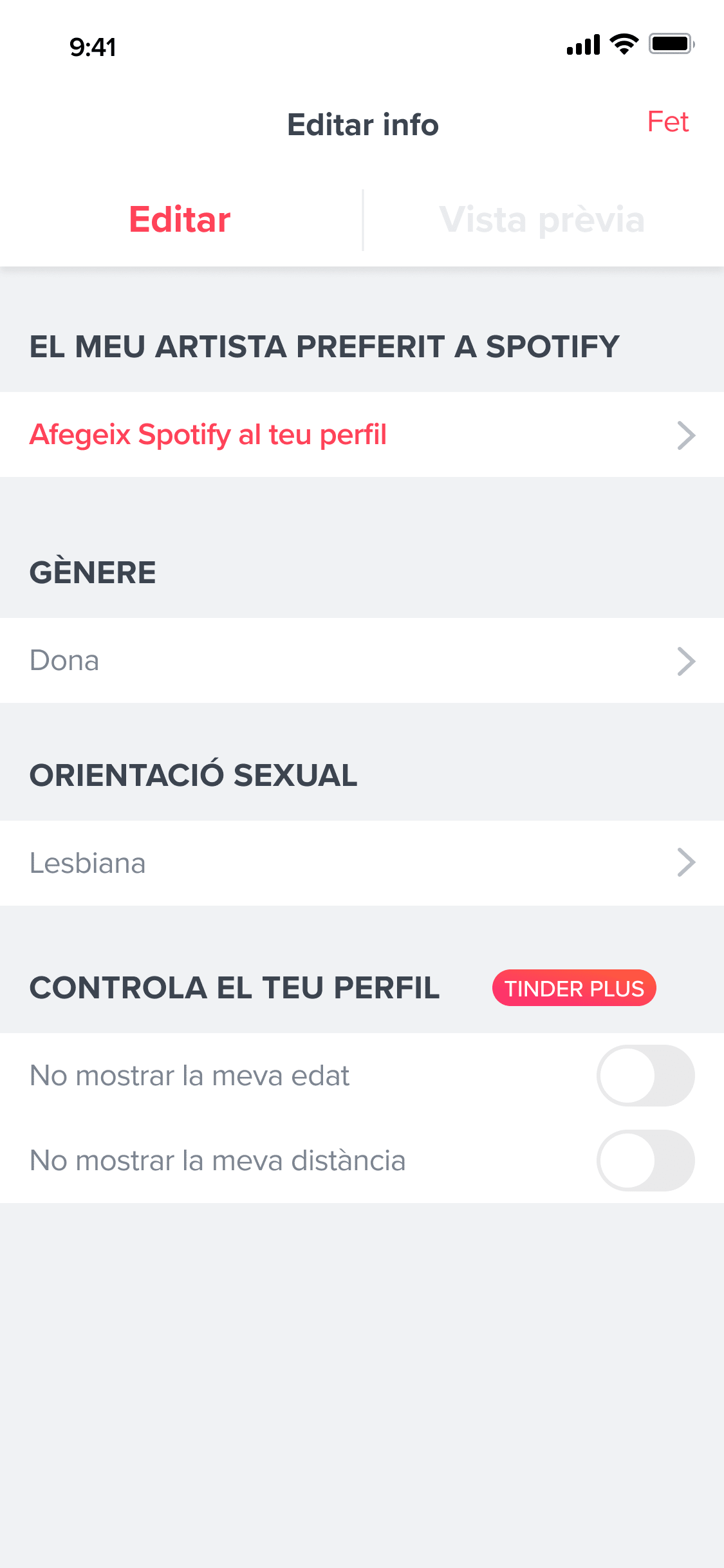 Privacy Profile Settings