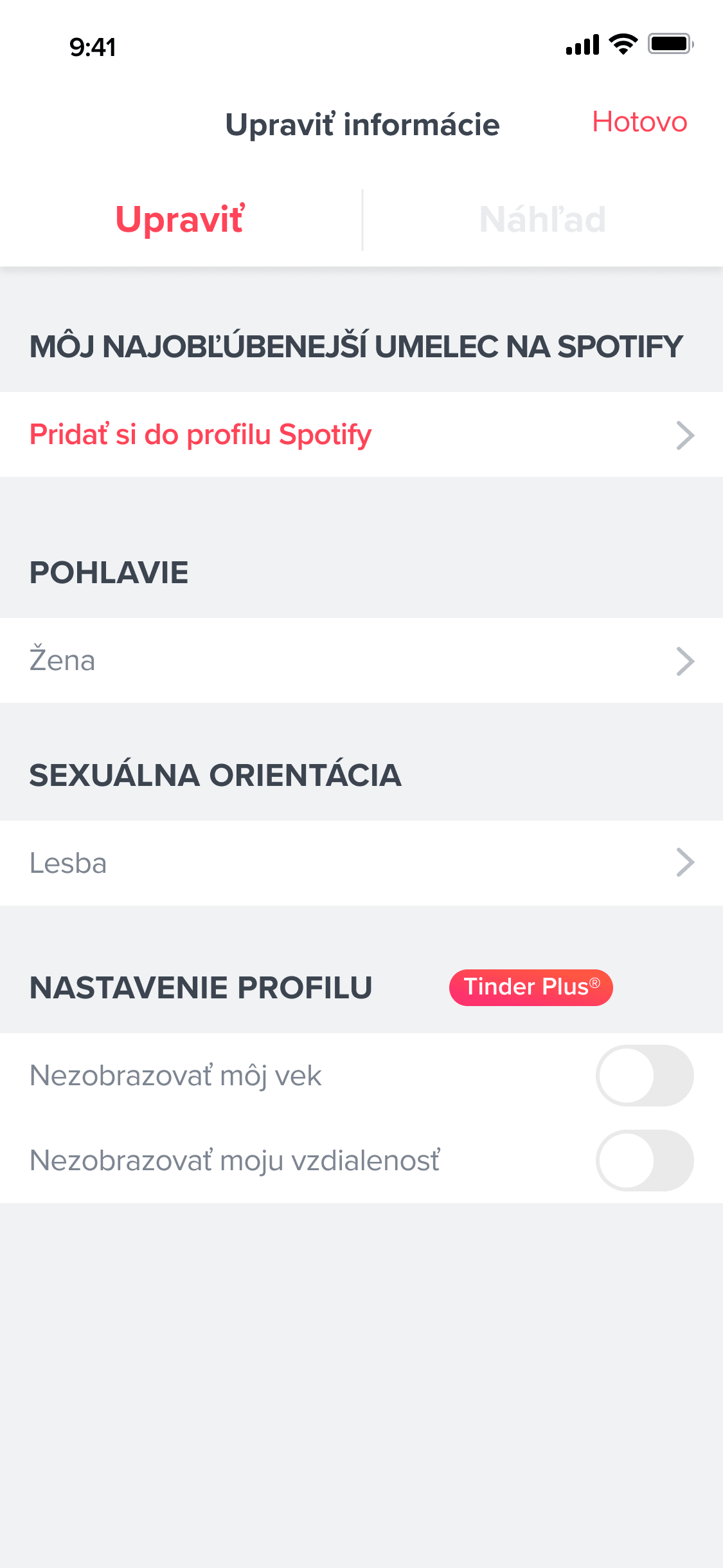 Privacy Profile Settings