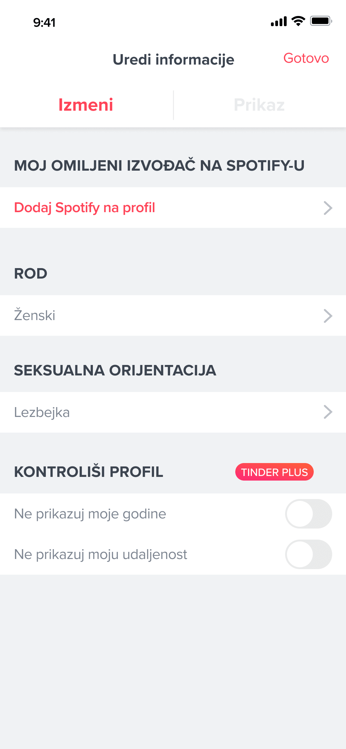 Privacy Profile Settings