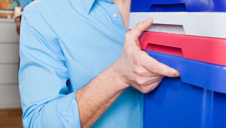 Add Downy dryer sheets in each bin to help keep clothes fresh