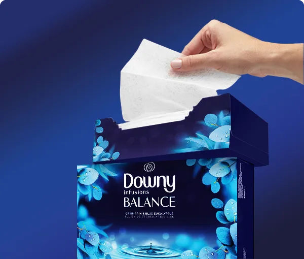 Downy Infusions Crisp Rain and Blue Eucalyptus Mega Sheets | Downy