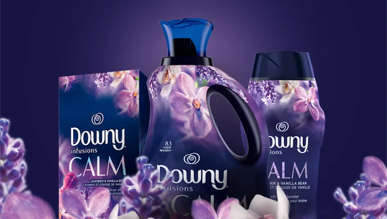 Downy Ultra Soft Calm Liquid Fabric Softener, Dryer sheets and Scent beads