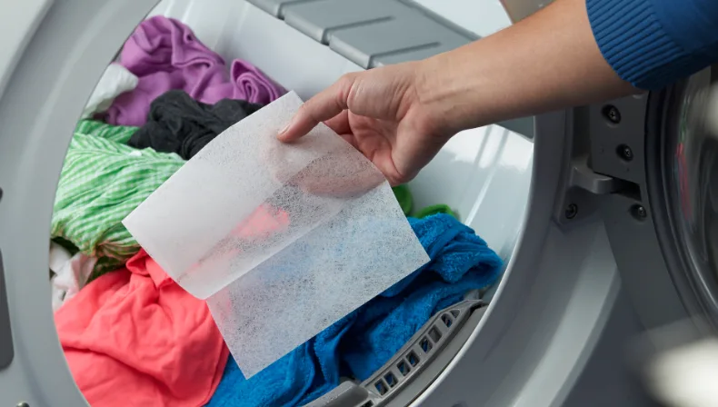 Add Downy Dryer Sheets to fight static and help clothes repel pet hair.