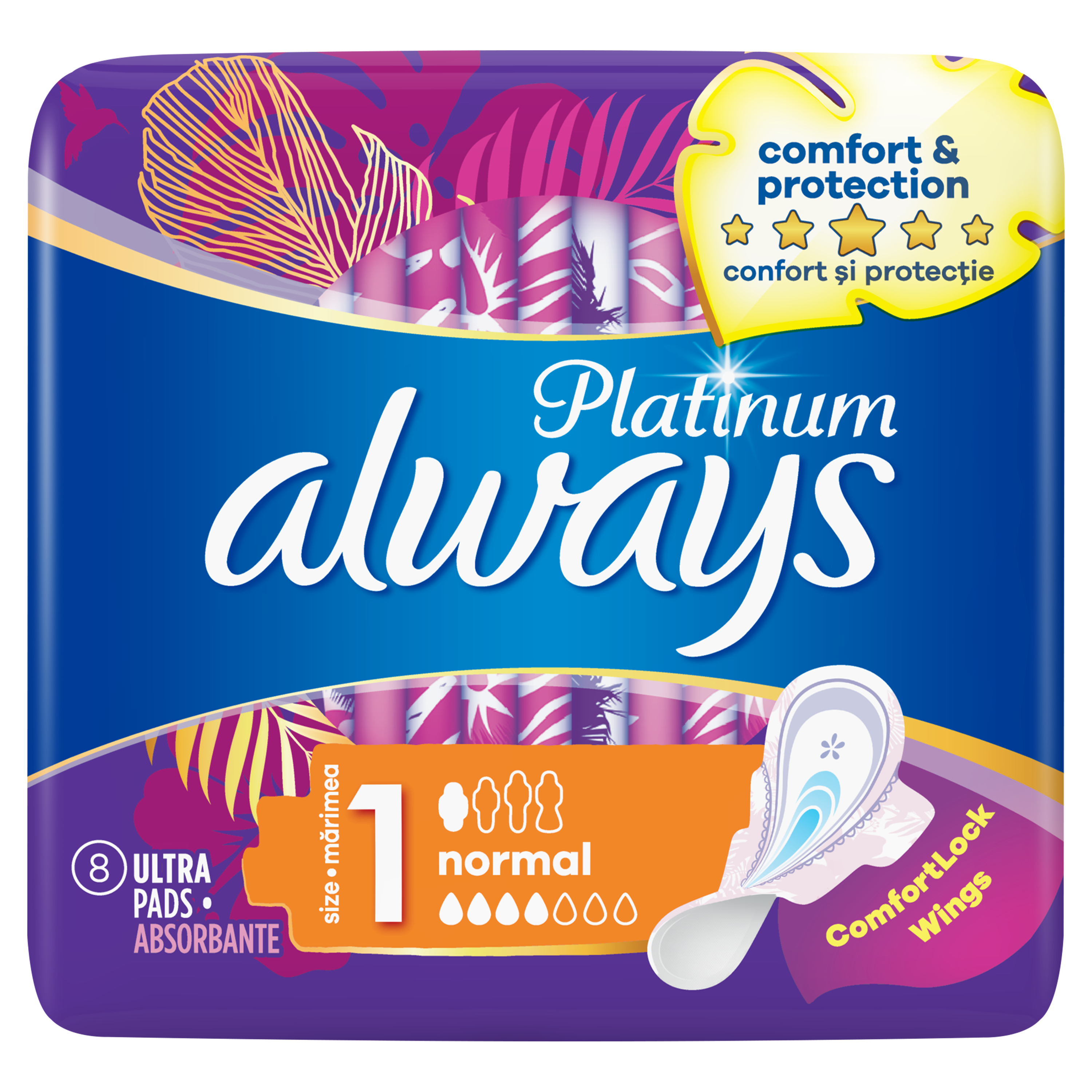   Always Platinum Normal  (Velikost 1) Hygienické Vložky S Křidélky 8 ks