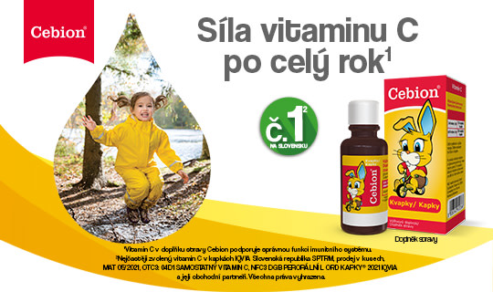 Cebion - Síla vitaminu C po celý rok  č.1 na Slovensku - Nejčastěji zvolený vitamin C v kapkách Doplněk stravy
