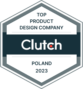 Product design company poland 2023 badge by Clutch