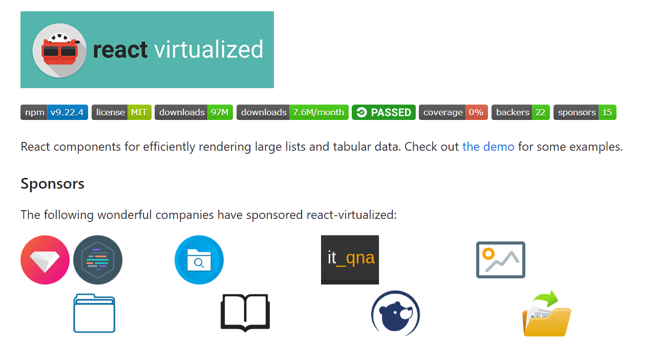 react virtualized top react js tools