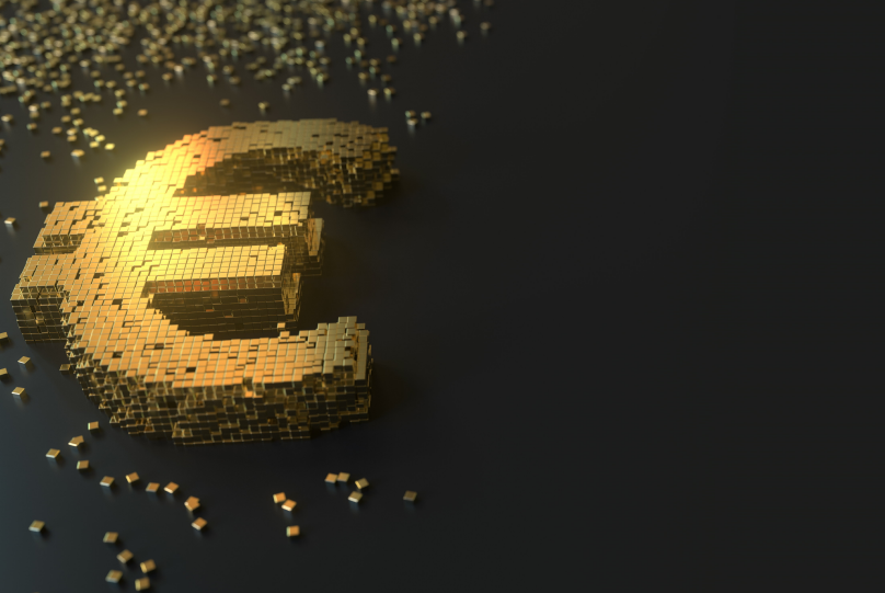 Golden euro currency sign on a black background - top fintech companies