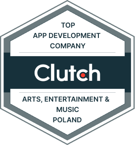 top clutch.co app development company arts entertainment music poland badge
