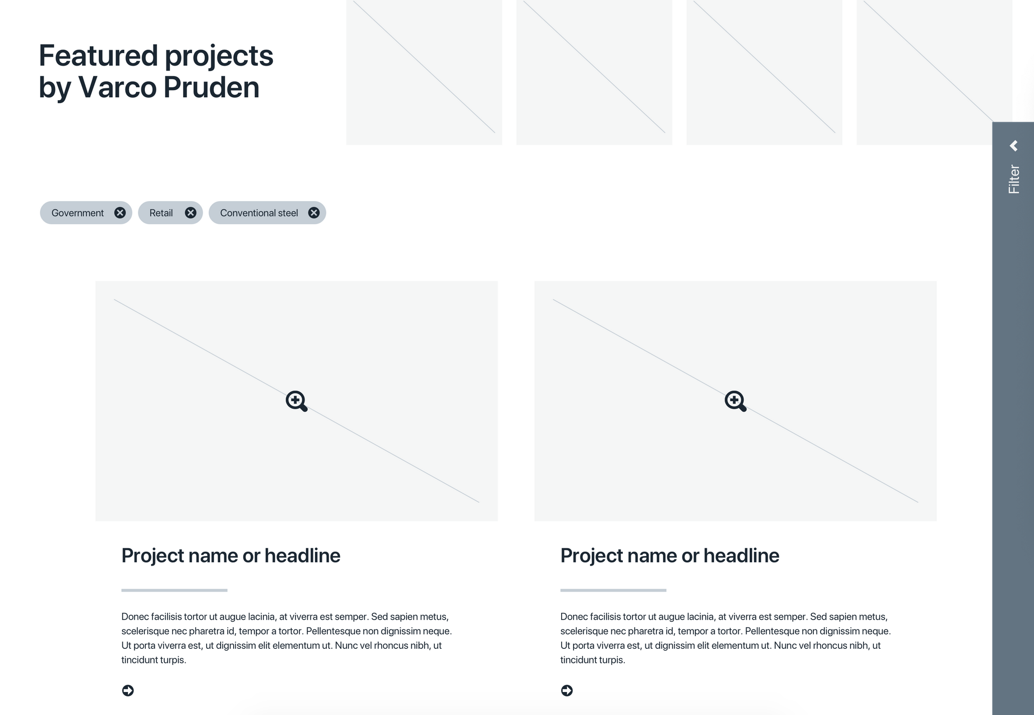 VP web wireframes