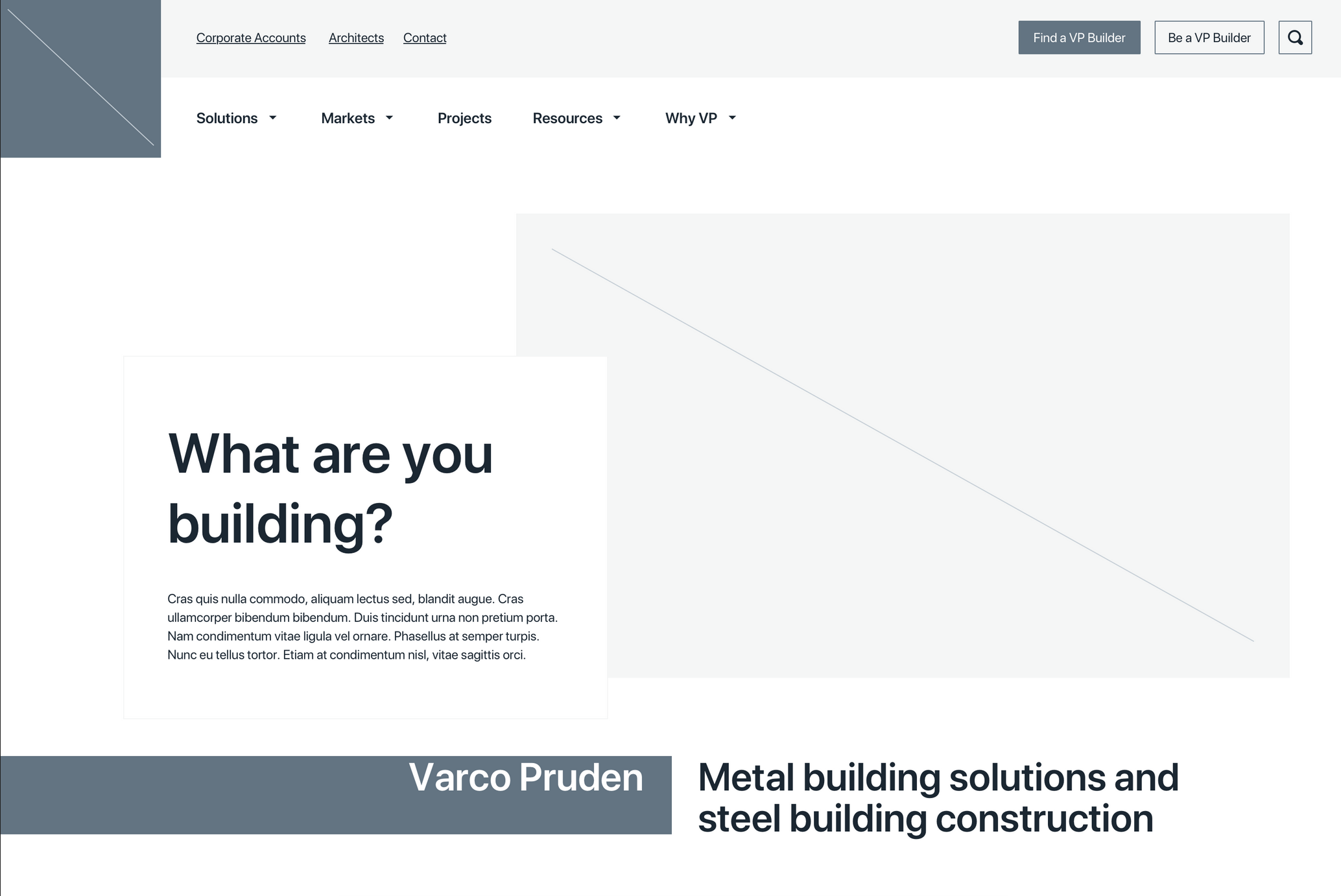 varco pruden web wireframes