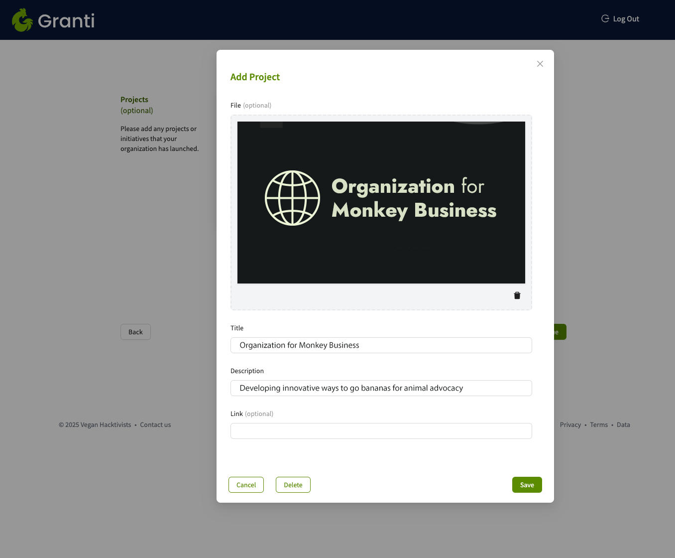 [Blog] Granti V2 Grantee Signup Add Project