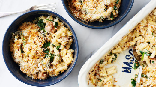 Sausage Mac and Cheese with Panko Crunch