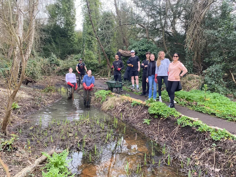 Sunrise Real Estate volunteers with London Wildlife Trust