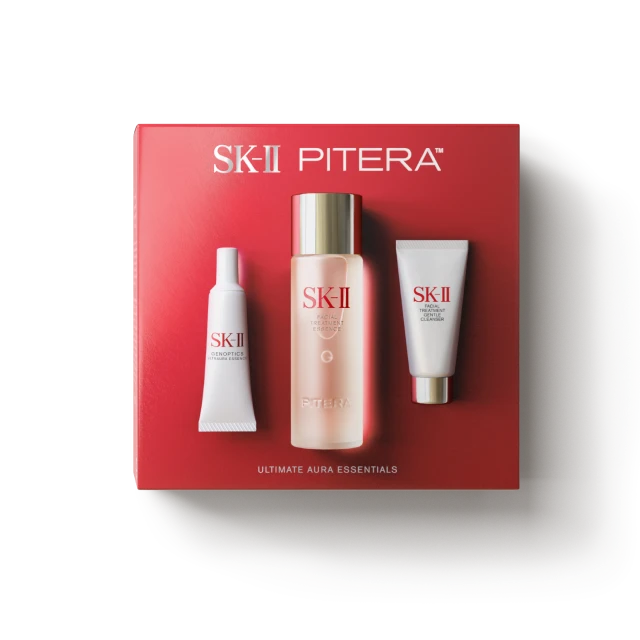 PITERA™ Ultimate Aura Essentials Kit: Facial Treatment Essence 75ml Facial Treatment Gentle Cleanser 20g GenOptics Ultraura Essence 10ml