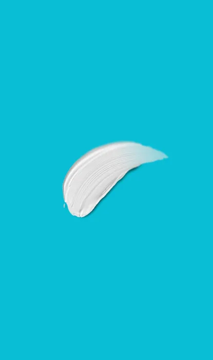 Cream left on the blue background