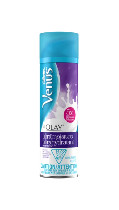 Blue Gillette Venus Olay shaving gel container