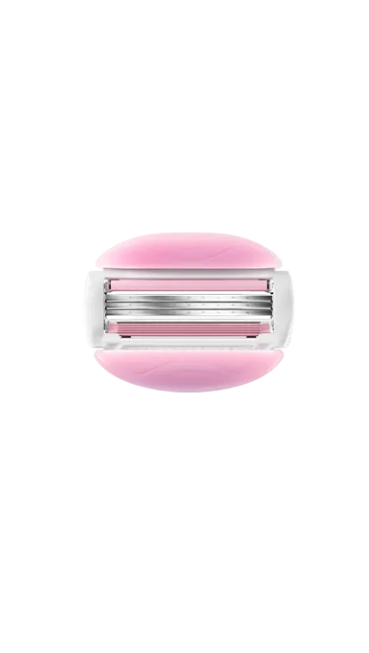 Pink 5 bladed refillable razor head