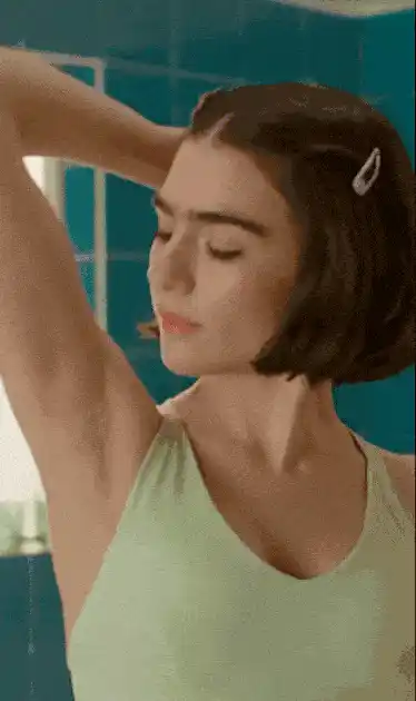 Woman showing smooth skin in the armpit area