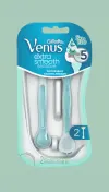 Blue extra smooth 5 bladed Gillette Venus razor in packaging