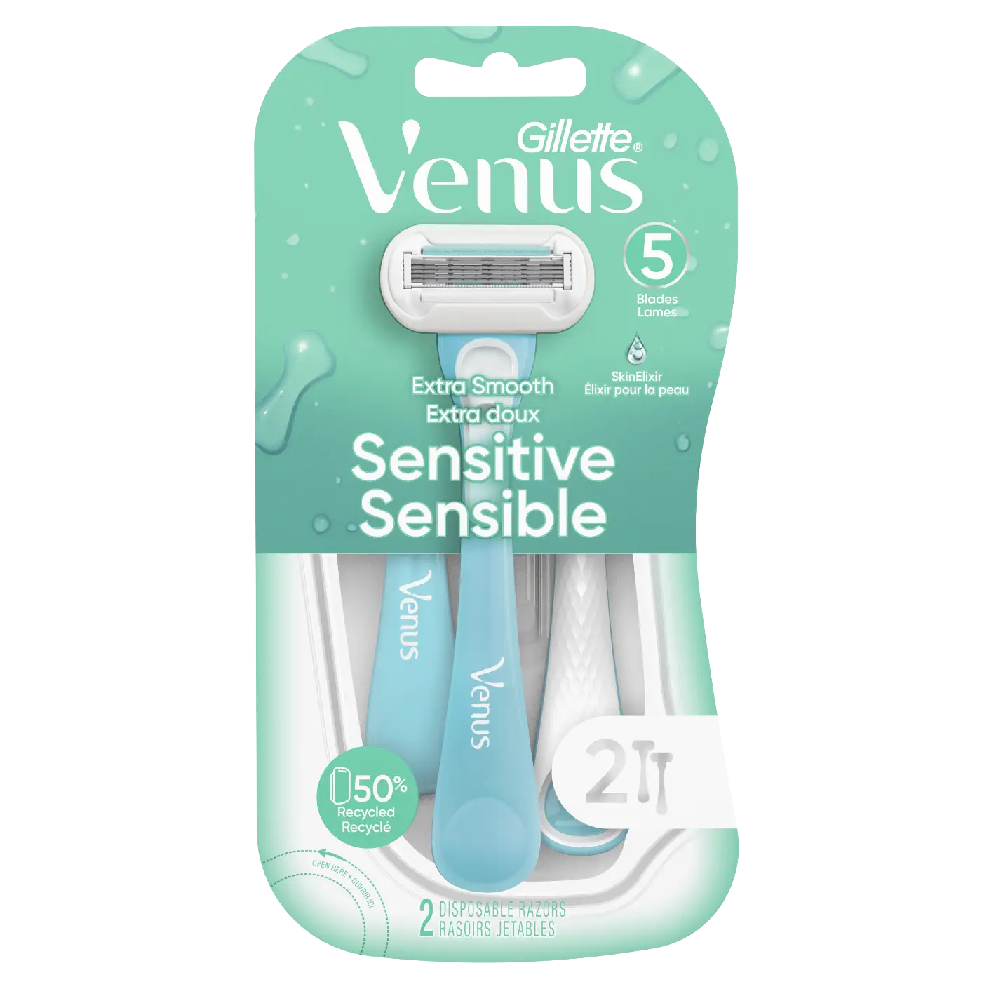Venus Extra Smooth Sensitive Disposable Razor with 5 blades