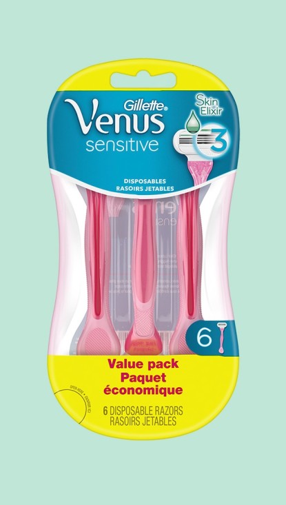 Gillette Venus Extra Smooth Sensitive Women's Disposable Razors, 2 Pack 