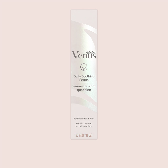 Daily Soothing Serum by Gillette Venus in a bottle.