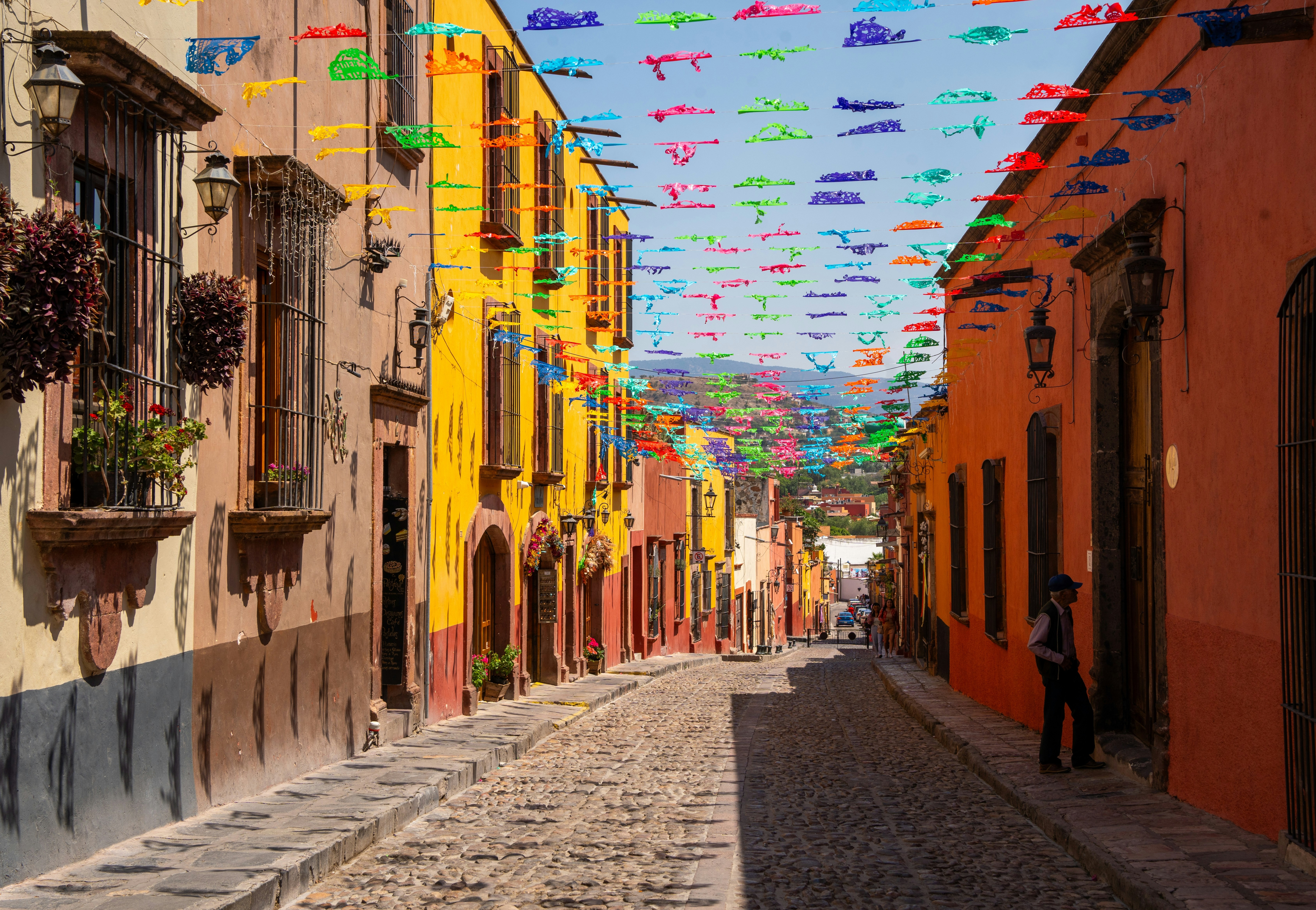 Colorful historic street scene