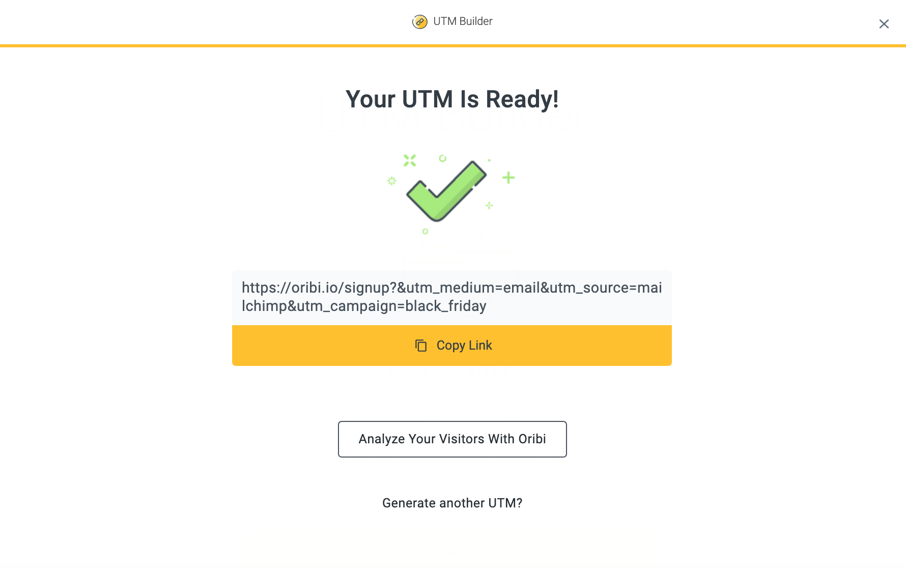 oribi UTM builder screenshot