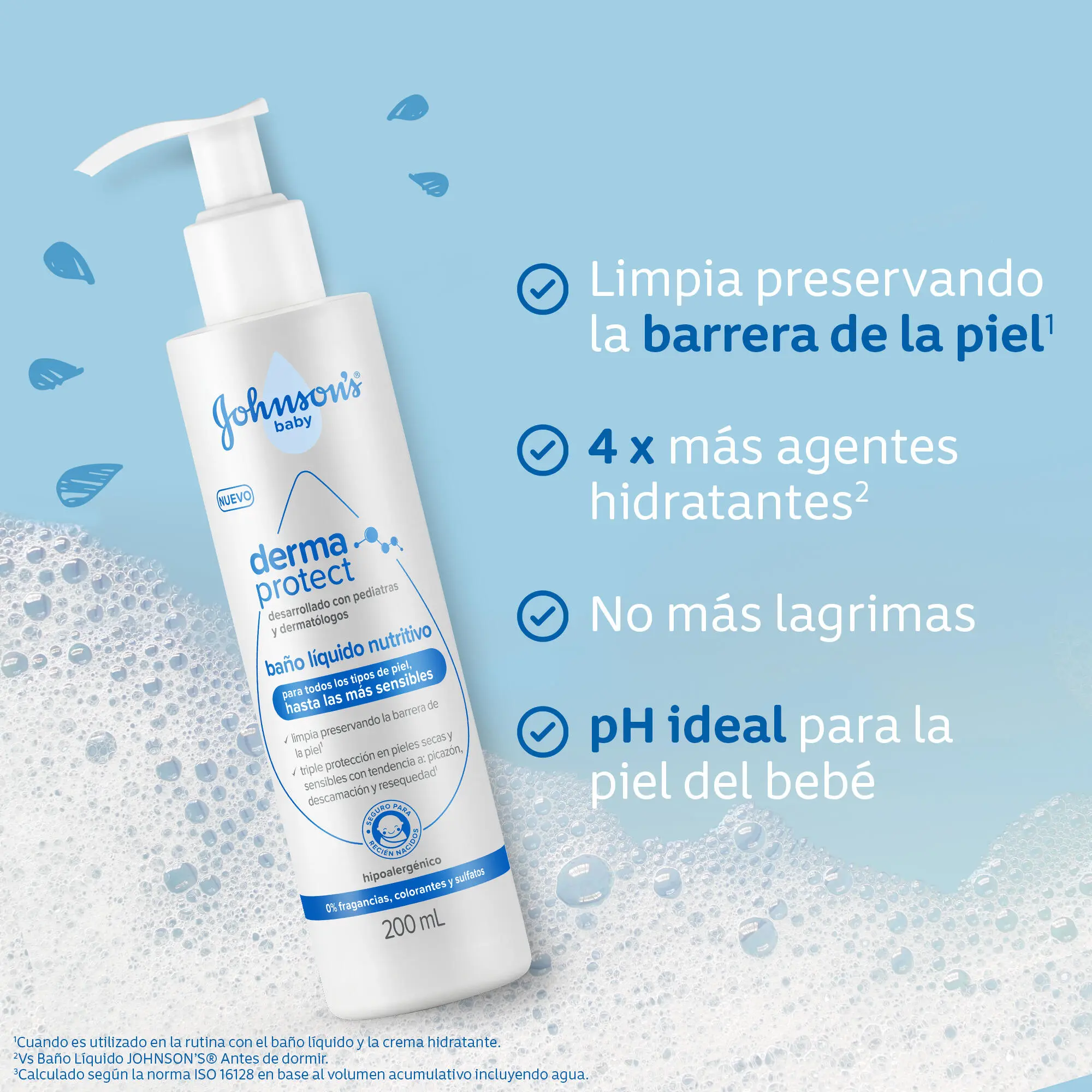 Baño Líquido Bebé JOHNSON'S Derma Protect