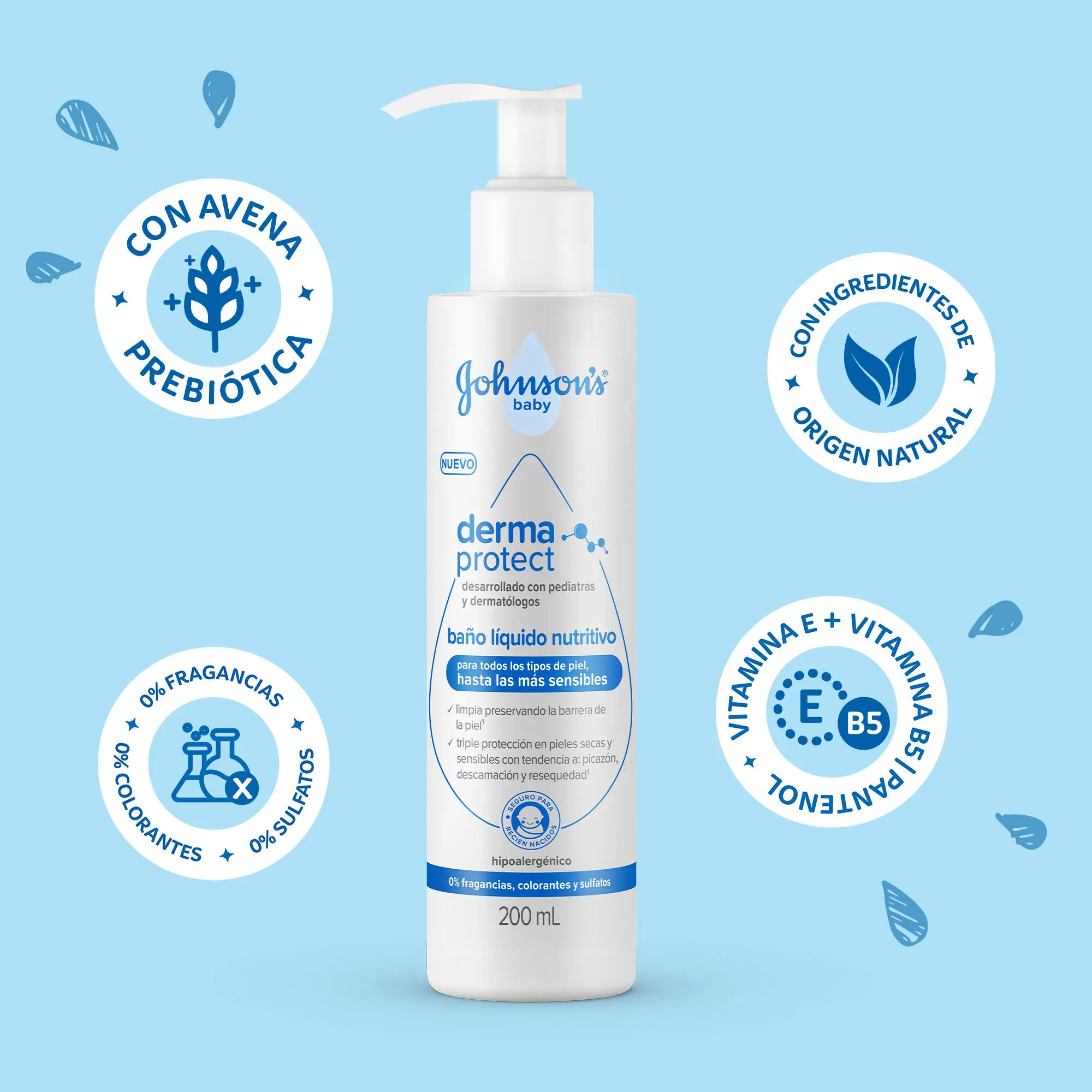 Baño Líquido Bebé JOHNSON'S Derma Protect