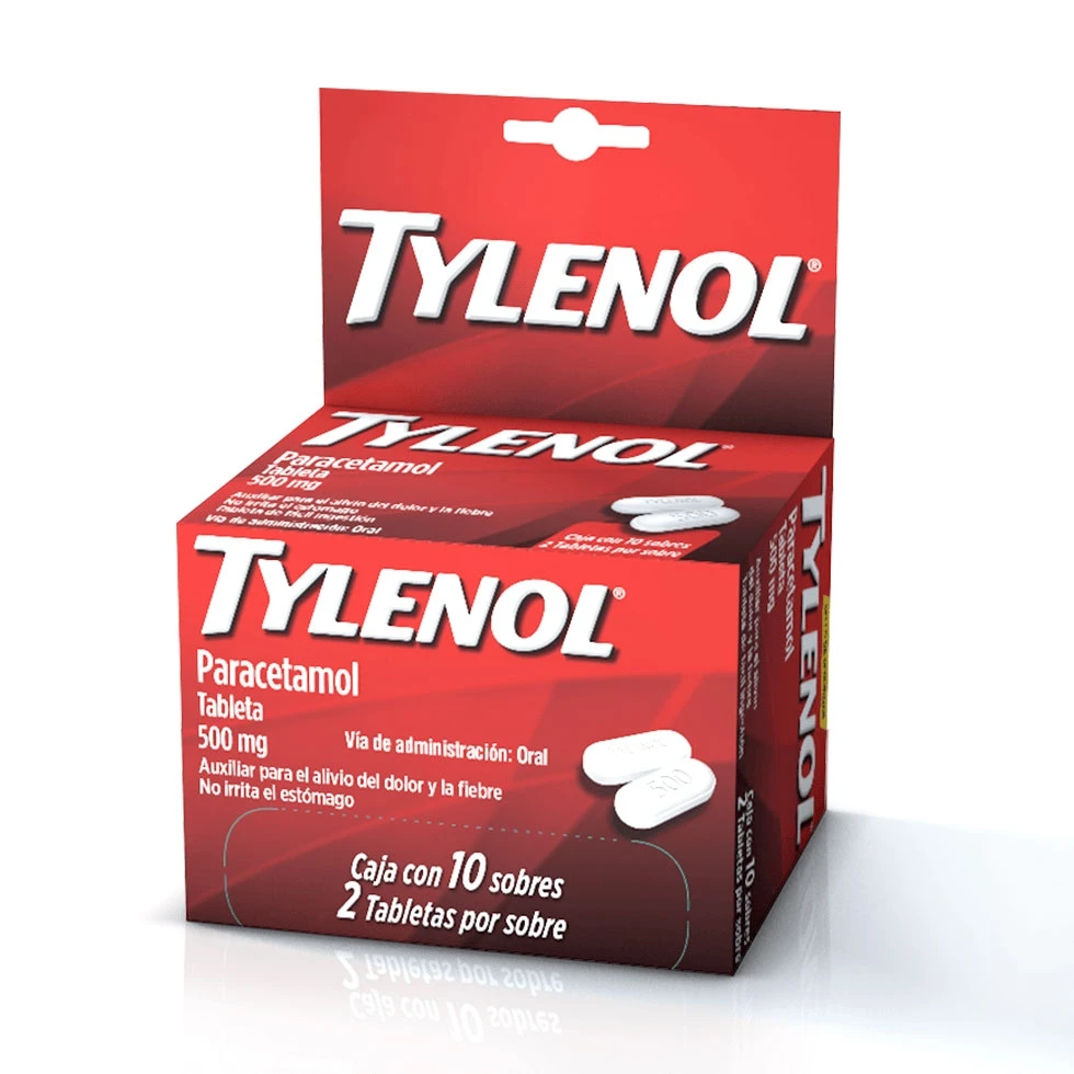 TYLENOL® 10 Sobres con 2 tabletas