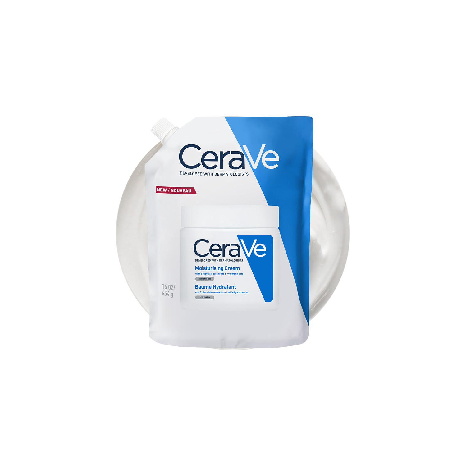 Cerave Cream Moisturising Pump For Dry To Very Dry Skin - 454G | Delivers Long-Lasting Hydration | Fast-Absorbing Formula | Protects Natural Barrier